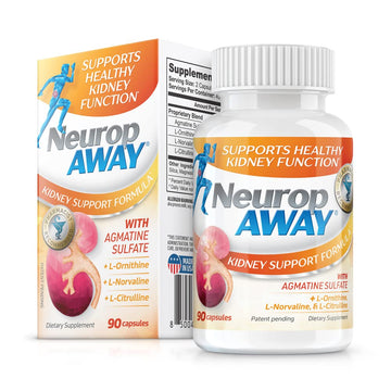 NeuropAWAY Kidney Support Formula Sugar Free with Agmatine Sulfate 500mg L-Novaline 50mg L-Ornithine 150mg L-Citrulline 100mg Per Capsule 90CT Fast Acting Kidney Support NeuropAWAYAu supplements
