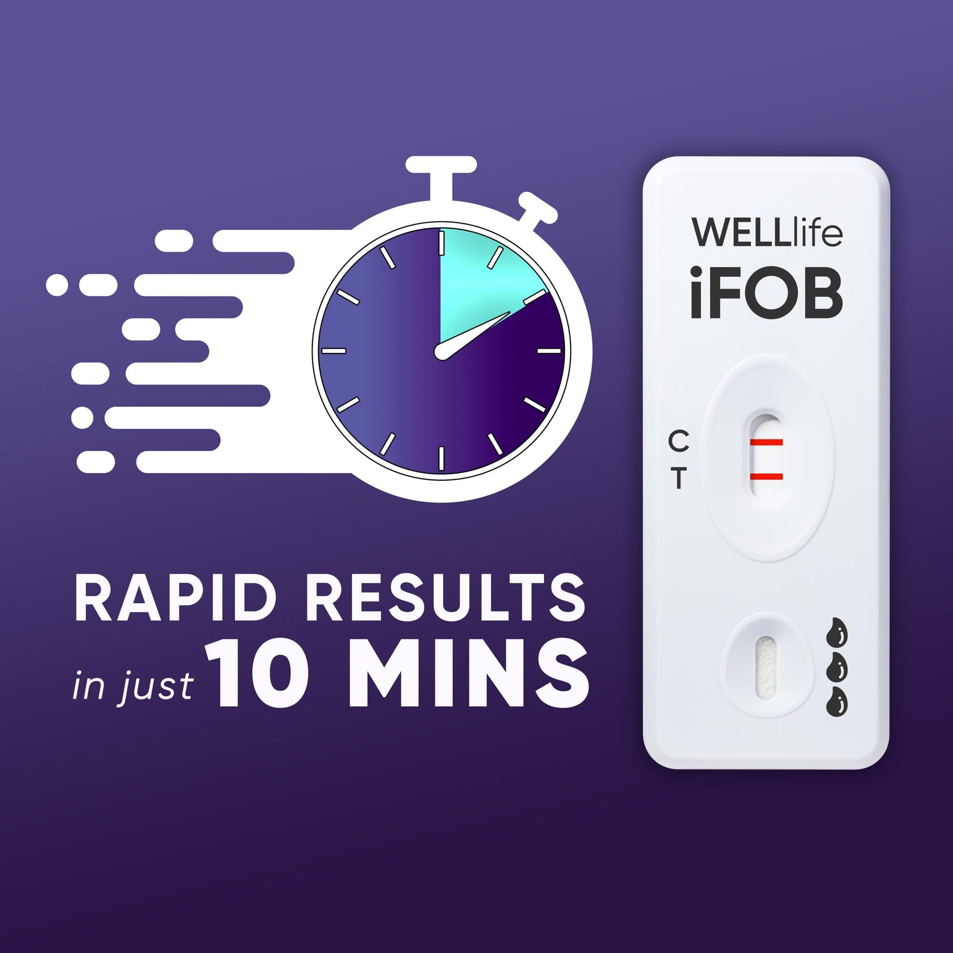 WELLlife iFOB Immunochemical Fecal Occult Blood Test, Colon Screening Test Kit Stool Test at Home Easy to Use, 1 Test Detect Hidden Blood in 10 Minutes FOB Test for Home WELL LIFEAu supplements