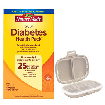 Nature Made Daily Diabetes Health Pack, Dietary Supplement for Nutritional Support, 60 Packets Bundle with a Pill oragnizer (2 Items) Nature MadeAu supplements