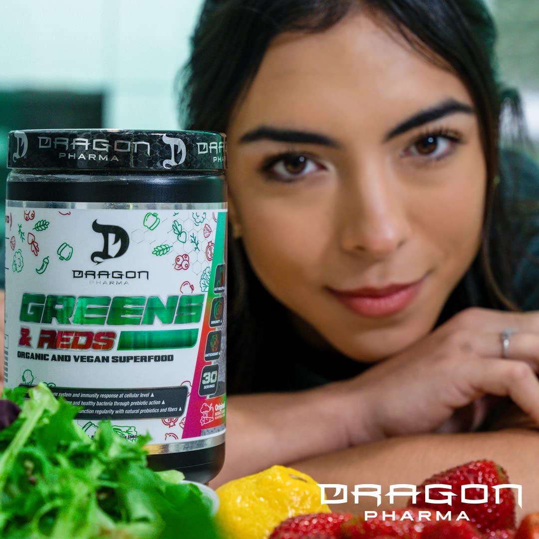 DRAGON PHARMA Greens and Reds, Over 23 Nutritious Superfoods, Reds and Vegetables, Optimal Health and Wellness (30 Servings, Original) DRAGON PHARMAAu supplements
