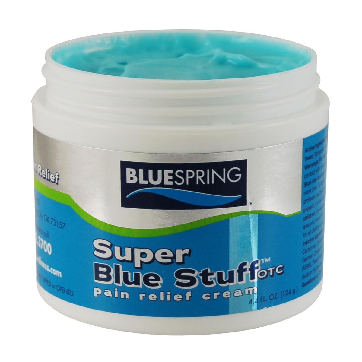 BLUESPRING Pain Relief Cream- Super Blue Stuff with Emu Oil, Arnica, Provides Maximum Arthritis Pain Relief- Anti Inflammatory Cream Goes Deep into the Skin- Great Muscle Rub and Relaxer Cream - 4 oz Emu TherapyAu supplements