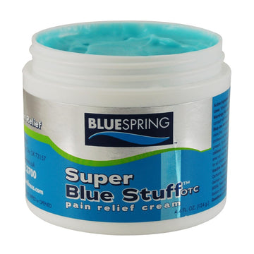 BLUESPRING Pain Relief Cream- Super Blue Stuff with Emu Oil, Arnica, Provides Maximum Arthritis Pain Relief- Anti Inflammatory Cream Goes Deep into the Skin- Great Muscle Rub and Relaxer Cream - 4 oz Emu TherapyAu supplements