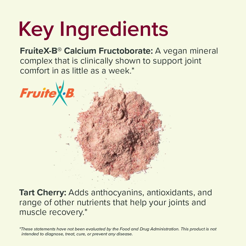 Sur Joint Support FruiteX-B Tart Cherry Capsules - Vegan Fast-Acting Relief for Better Joint Comfort and Mobility - Whole Tart Cherry and Calcium Fructoborate, Muscle Recovery (120 Capsules) SurAu supplements