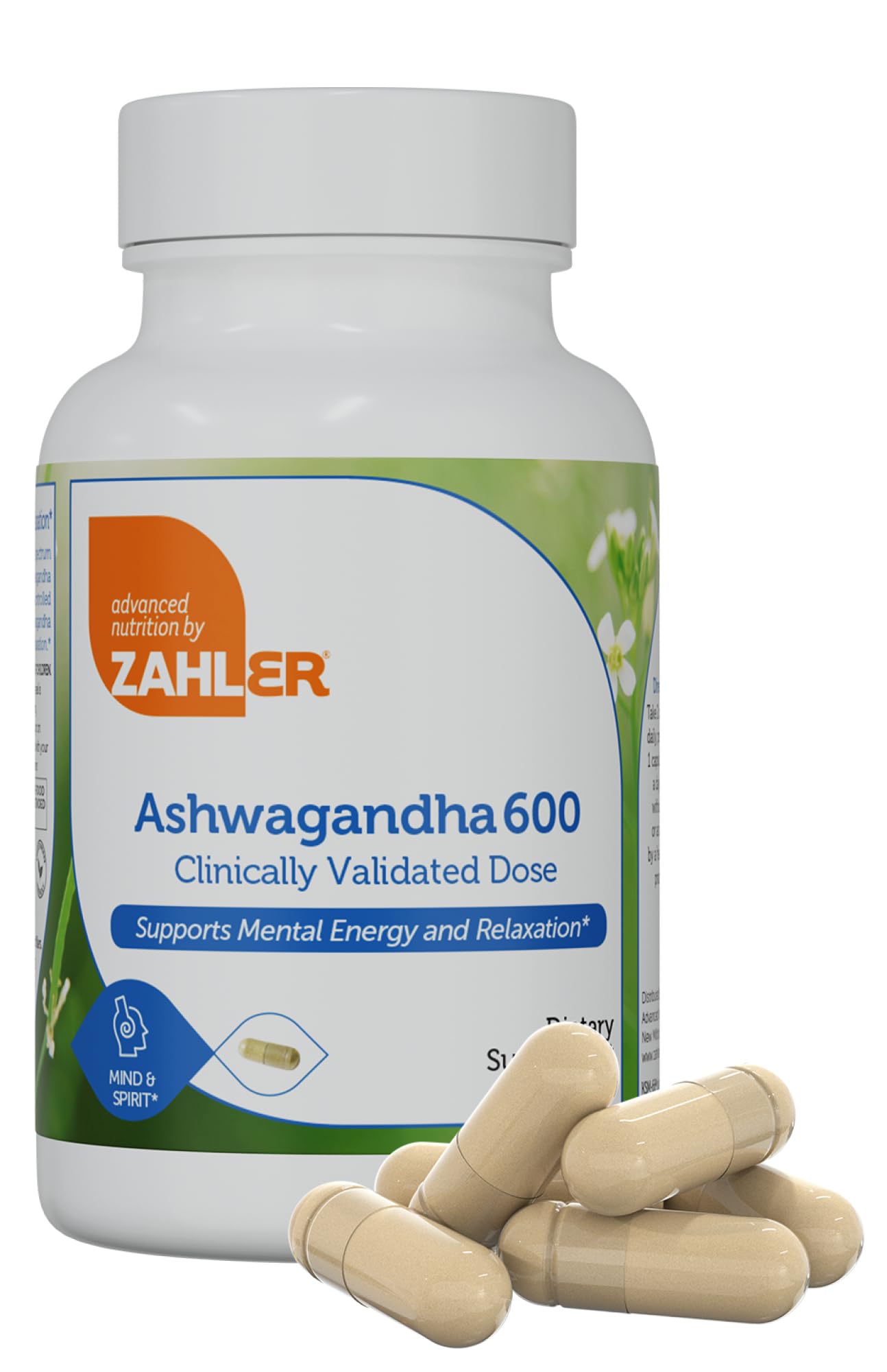 Zahler Ashwagandha Capsules, KSM-66 Aswhagandha 600mg Supplement, Relaxation and Stress Support, Kosher, 60 Capsules ZahlerAu supplements
