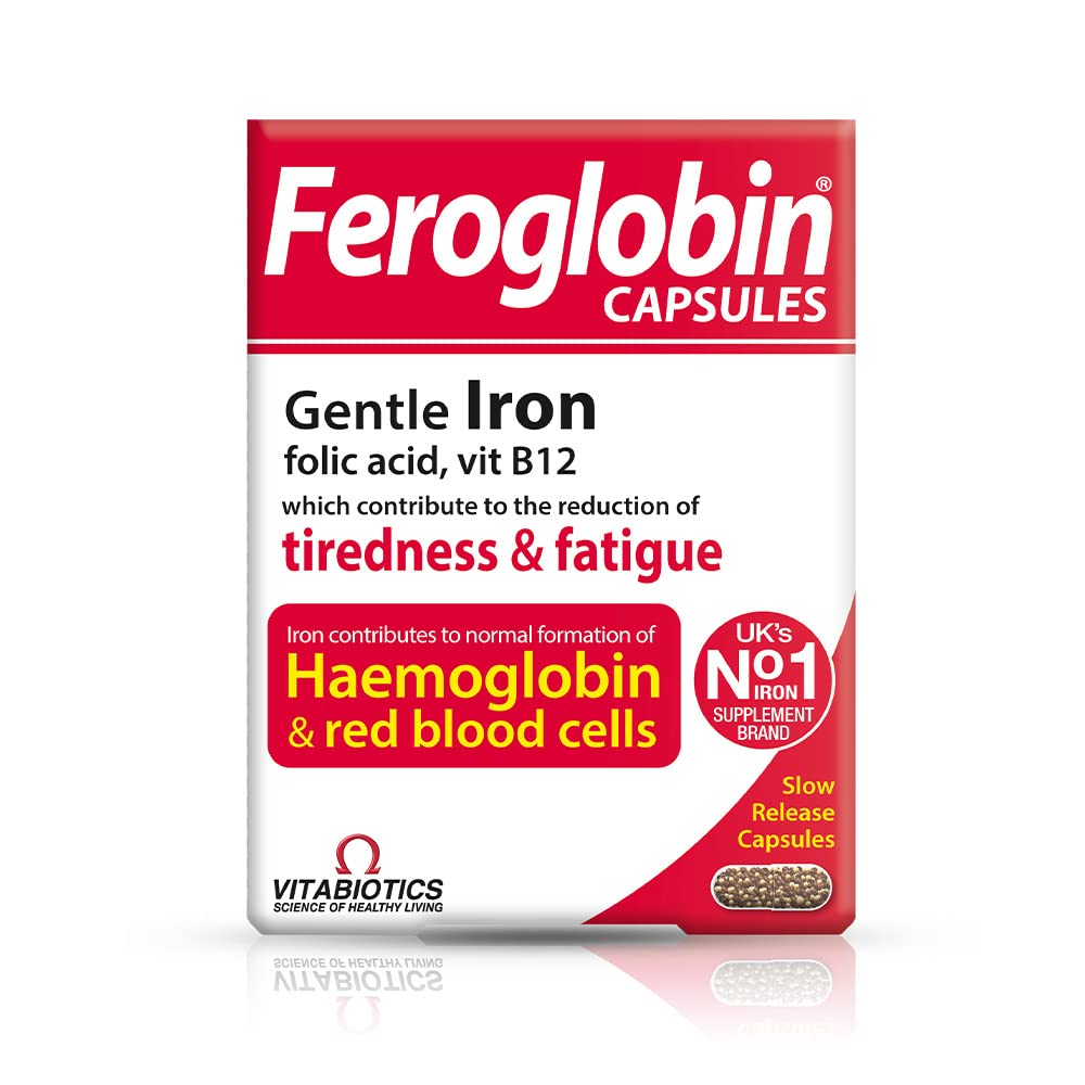 Feroglobin Iron Capsule Helps to reduce tiredness and fatigue FeroglobinUS supplements