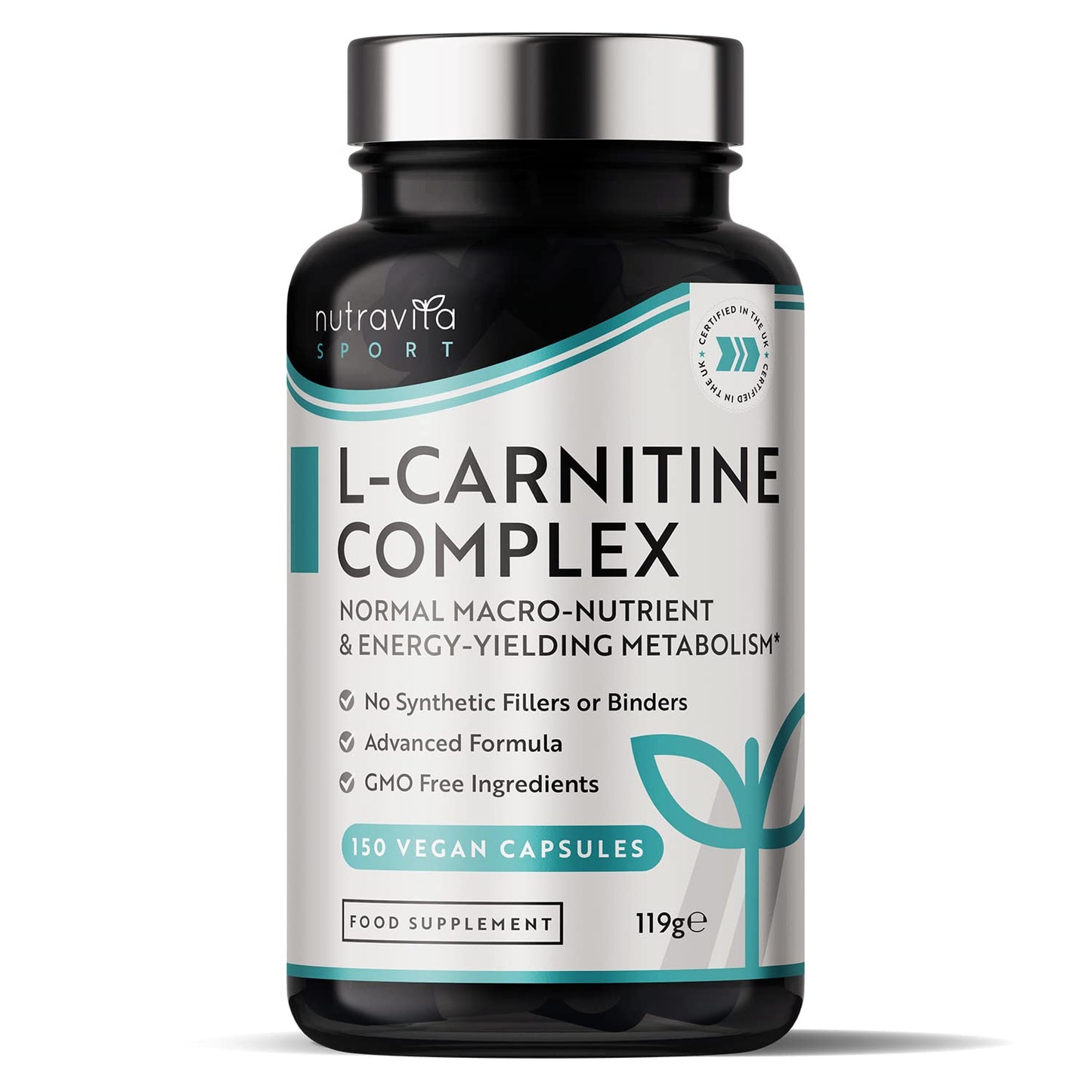 L-Carnitine Complex - High Strength Capsules with Added Riboflavin, Biotin, Chromium NutravitaUS supplements