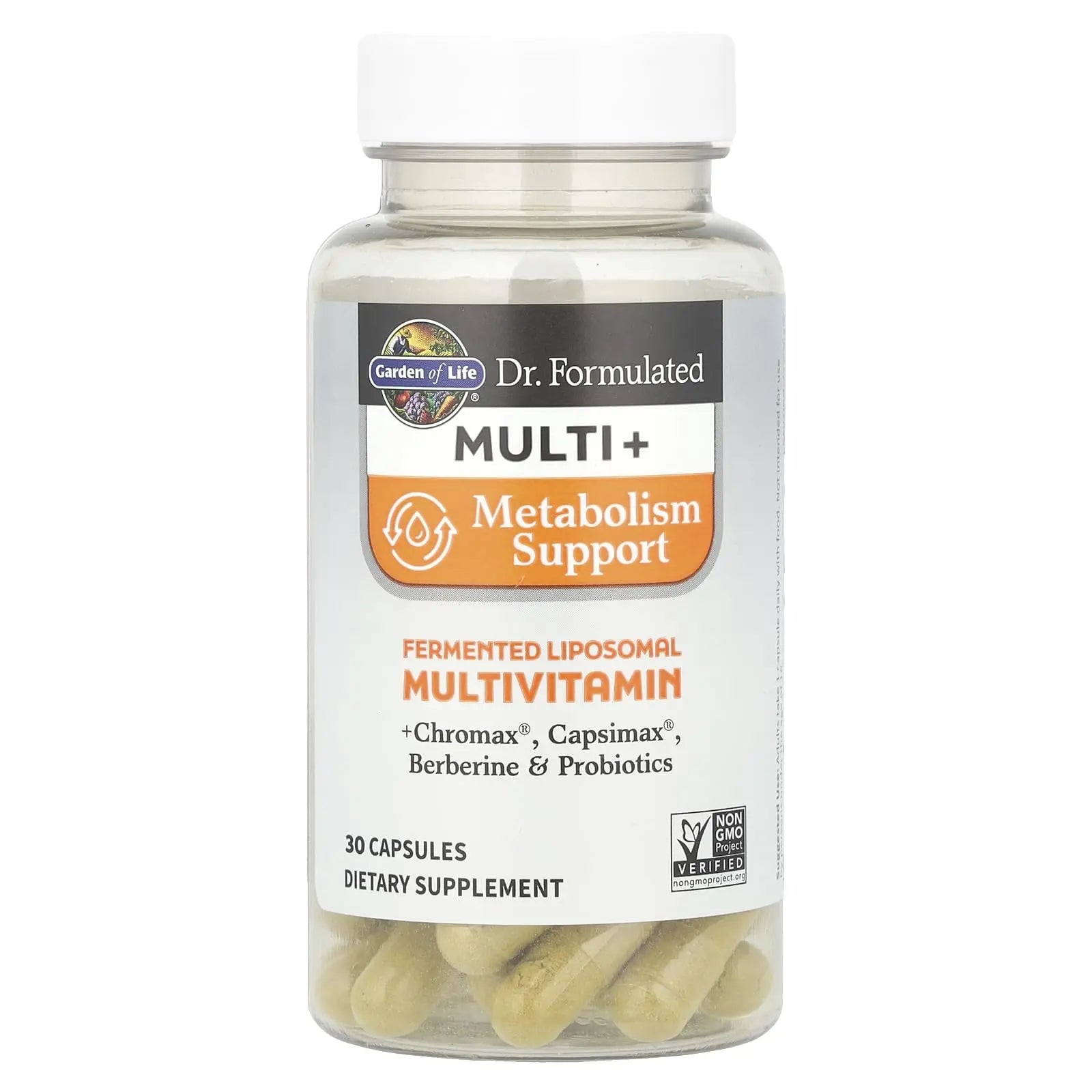 Garden of Life Dr. Formulated Multi+ Metabolism Support - Fermented Liposomal Multivitamin + Chromax, Capsimax, Berberine & Probiotics - 30 Capsules Garden of LifeAu supplements