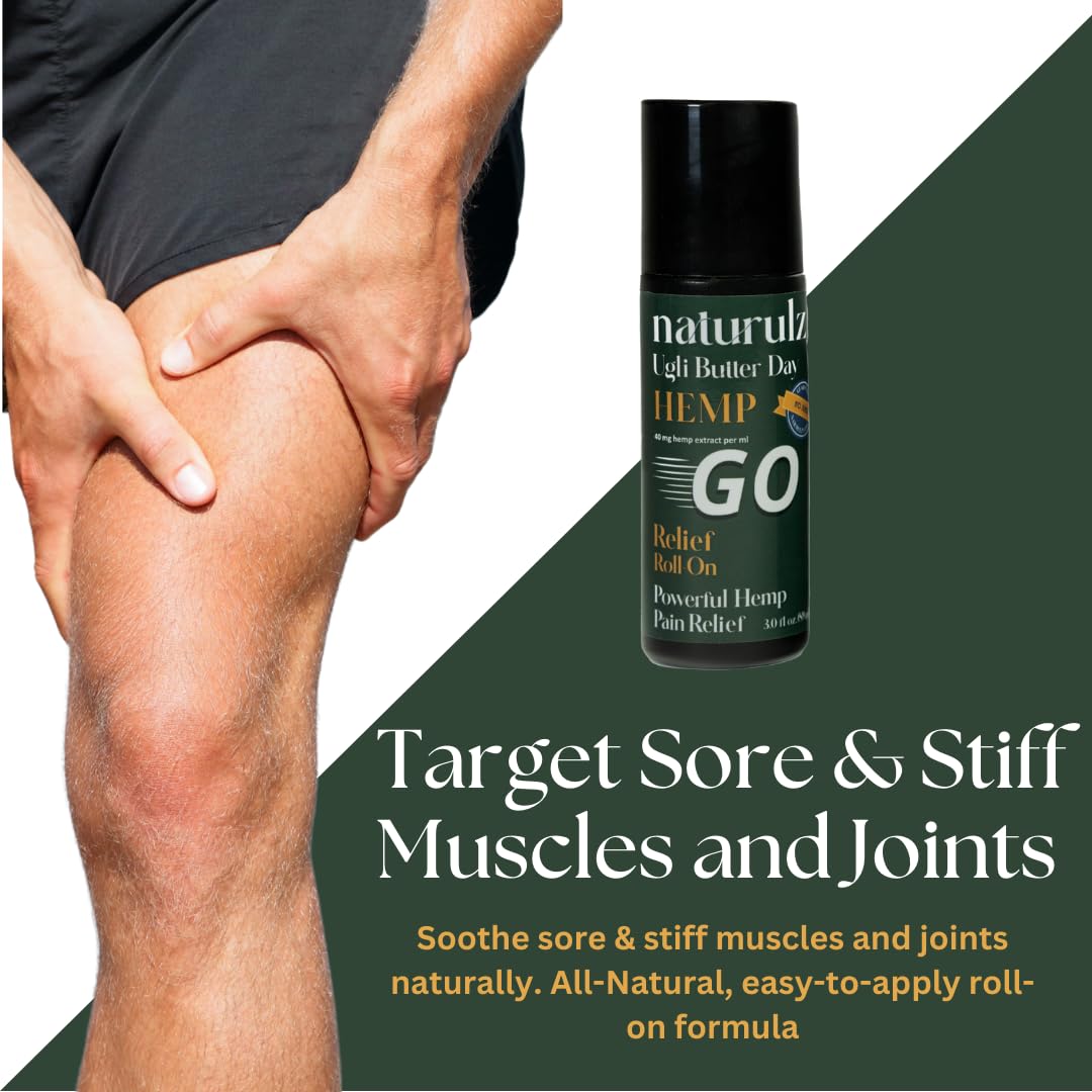 Ugli Butter Hemp Daytime Roll-On 3oz – Soothing Roll-On with Oregon-Grown Hemp, Capsaicin, Arnica & Turmeric for Back, Knee, Leg, Hip Soreness & Discomfort, Ideal for Neck & Shoulder Tightness NaturulzAu supplements