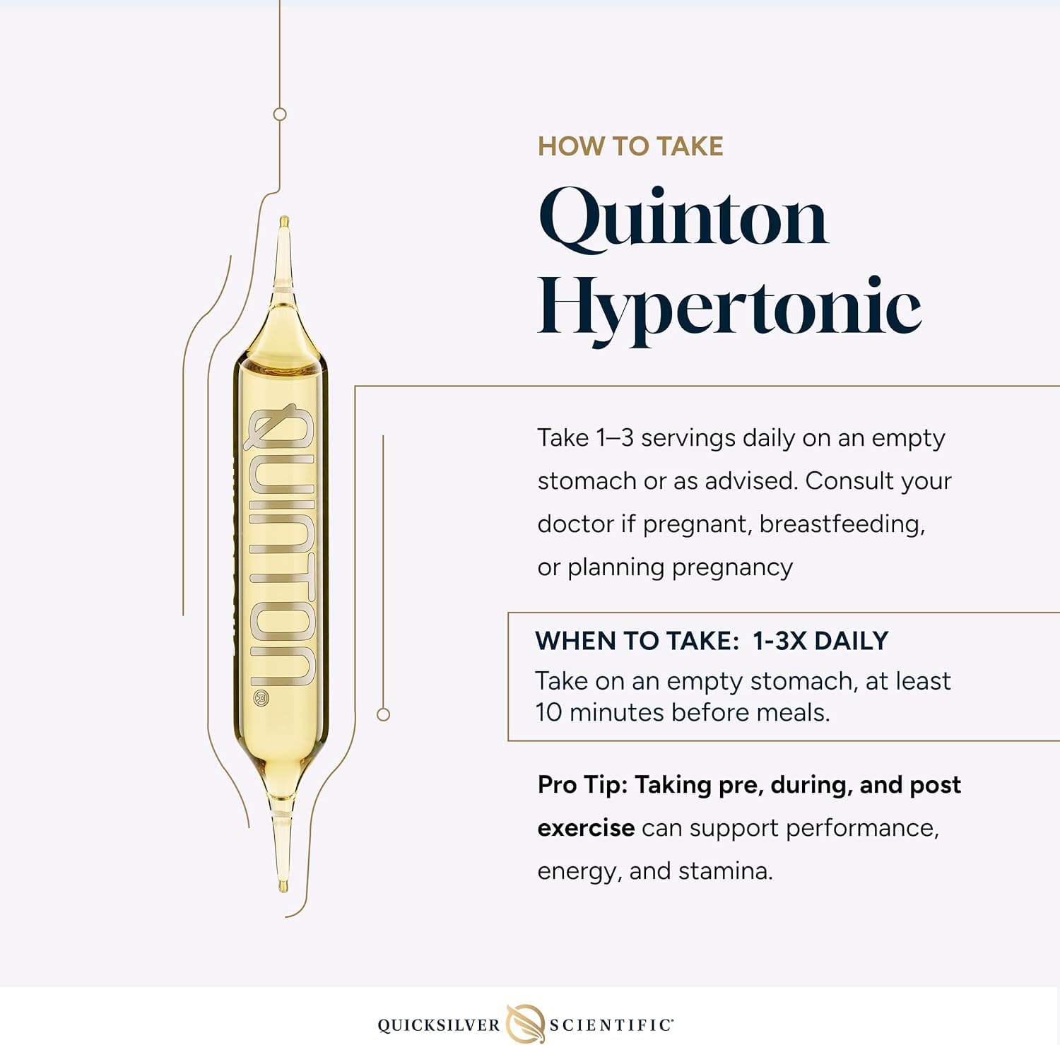 Quicksilver Scientific Original Quinton Hypertonic Solution - Sea Water Hydration - Liquid Minerals with Electrolytes for Muscle Recovery, Stamina+Mineral Replenishment (30 Single Serving Glass Vials) Quicksilver ScientificUS supplements