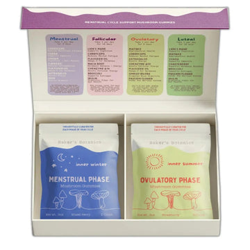 Period ovulatory & PMS Support Supplement for Women – Hormone Balance + 4-Phase Menstrual Cycle Kit | Vegan Functional Mushroom Gummies by Baker’s Botanics (Pack of 6)(30 Gummies) Baker's BotanicsAu supplements