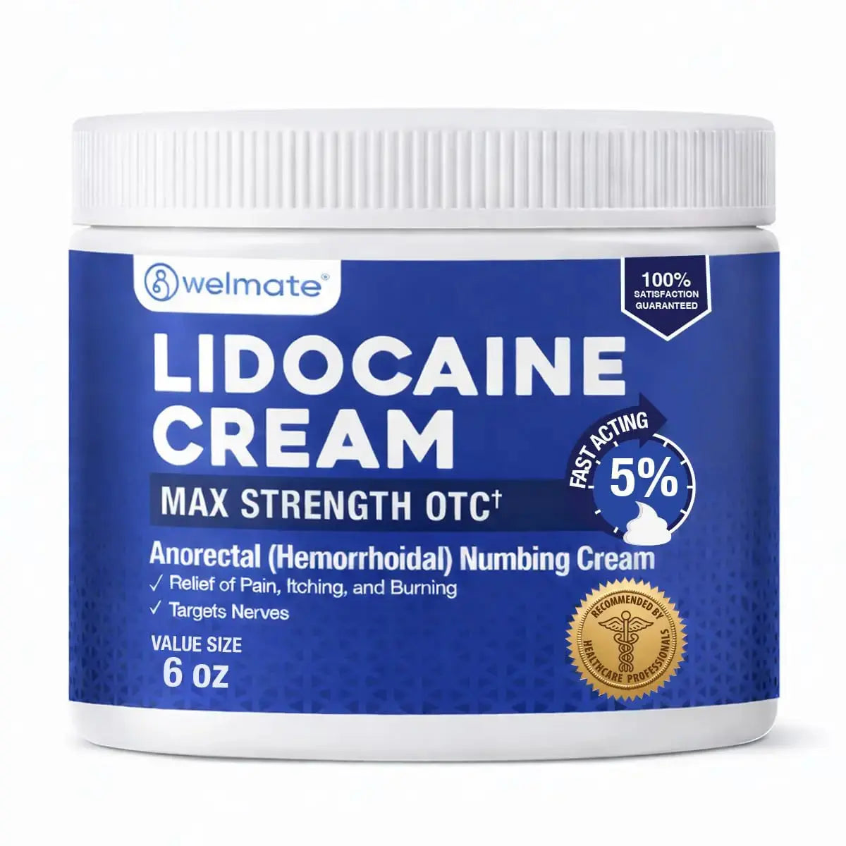 WELMATE 5% Lidocaine Cream for Hemorrhoids, 6 oz Jar – Fast-Acting Lidocaine Numbing Cream & Topical Analgesic Cream for Anorectal Itch Relief WELMATEAu supplements