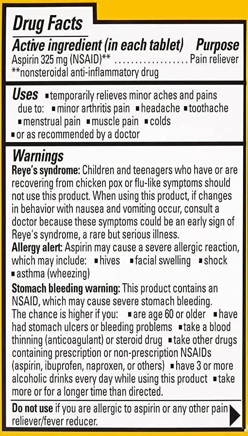 Ecotrin Safety Coated Aspirin Arthritis Pain Reliever Tablets, Regular Strength, NSAID 325 mg, 125 ct (Pack of 2) EcotrinAu supplements