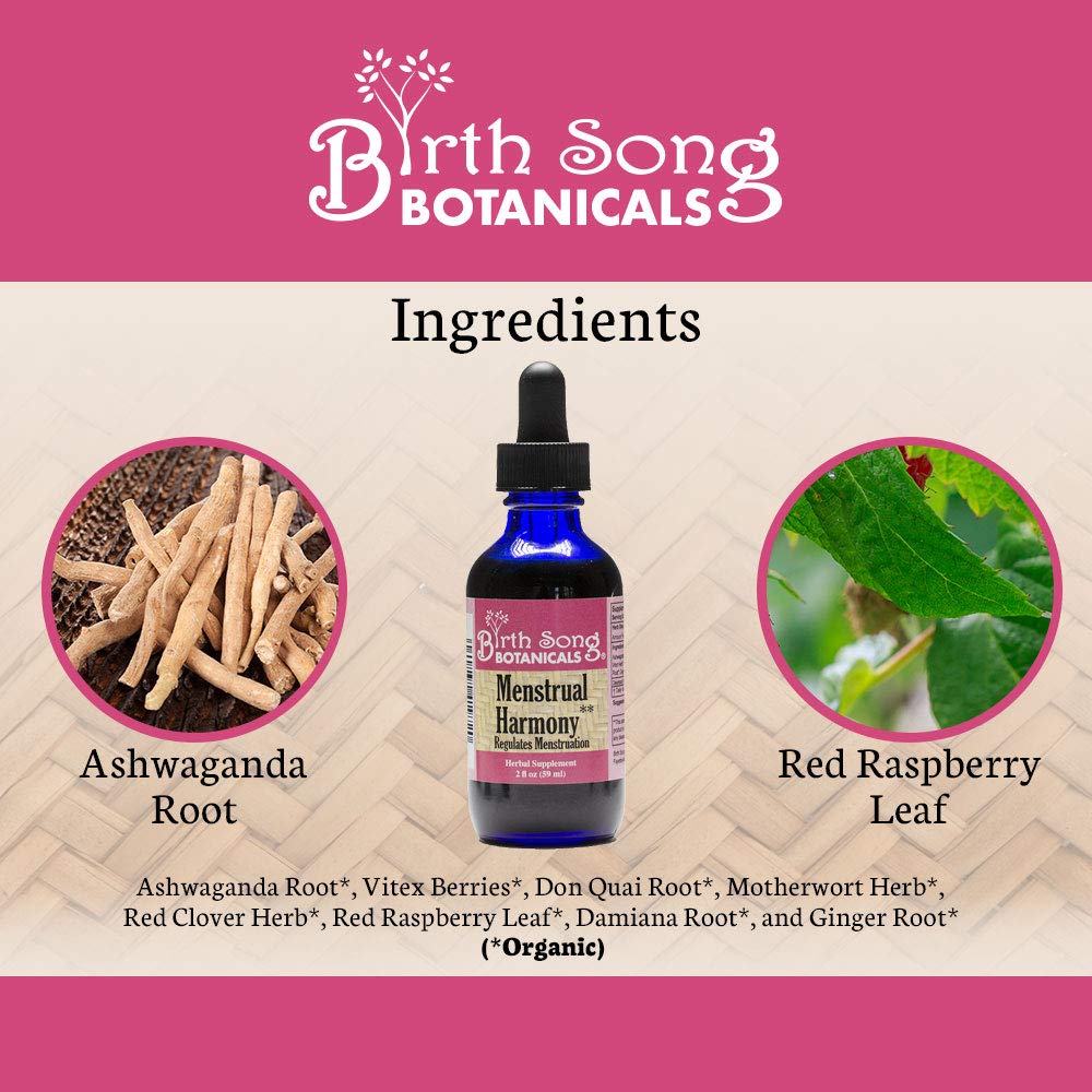 Birth Song Botanicals Menstrual Harmony Tincture, Herbal Period Symptom Support Birth Song BotanicalsAu supplements