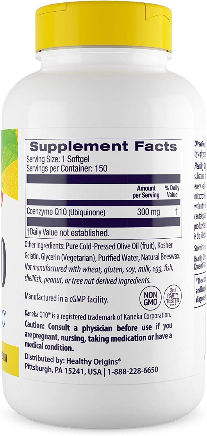 Healthy Origins CoQ10 (Kaneka Q10), 300 mg - Heart Health & Energy Supplement Healthy OriginsUS supplements