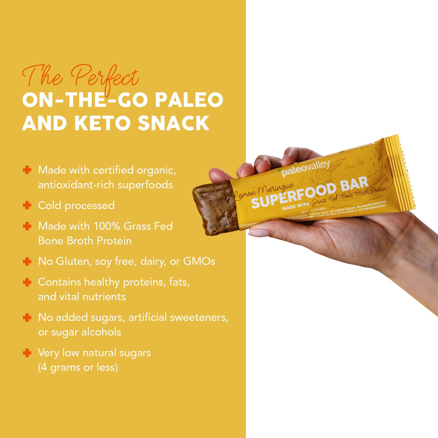 Paleovalley Superfood Bars – Lemon Meringue– 10 Pack – 9g Protein per Bar – Gluten-Free, Grain-Free, Paleo, Non-GMO – On-the-Go Snack PaleovalleyUS supplements