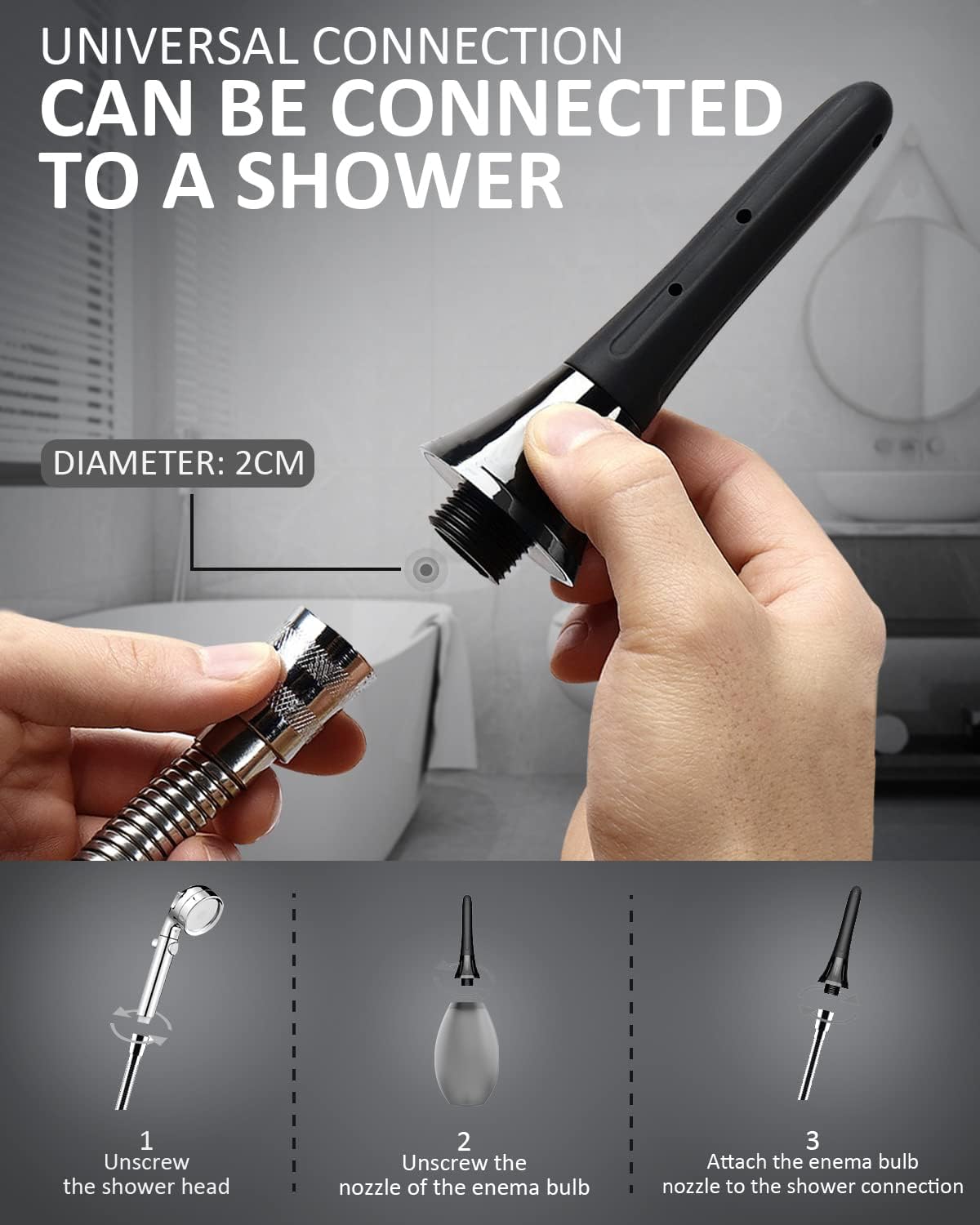 Onegreen Enema Douche Bulb Anti Back-Flow Portable Anal Douche Connected to Shower Hole OnegreenAu supplements