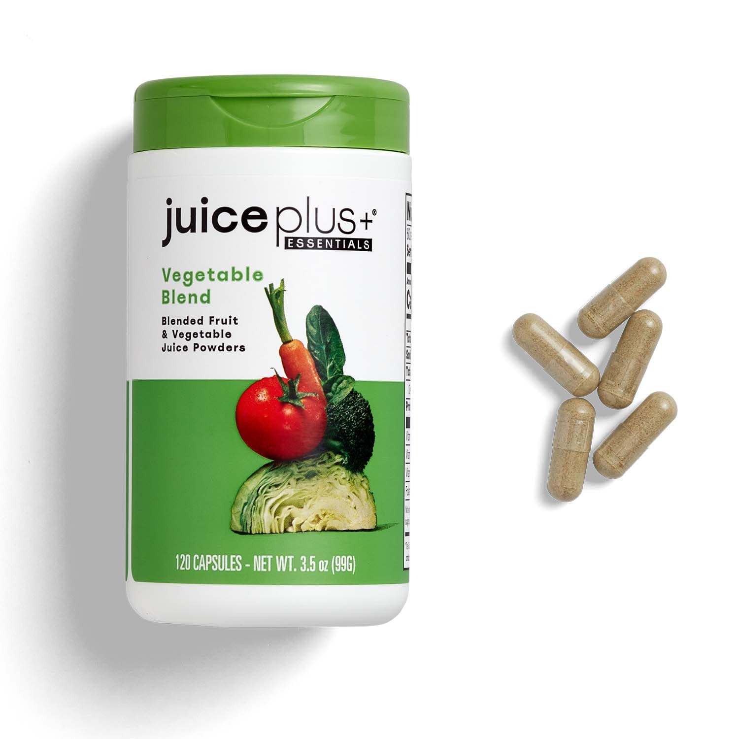 Juice Plus+ Vegetable Blend: with Broccoli, Parsley, Tomato & More - Plant-Based, Vegan, Gluten-Free, Non-GMO, Kosher - for Heart, Immune, Cognitive & Skin Health - 1 Bottle (60 Servings) Juice Plus+Au supplements