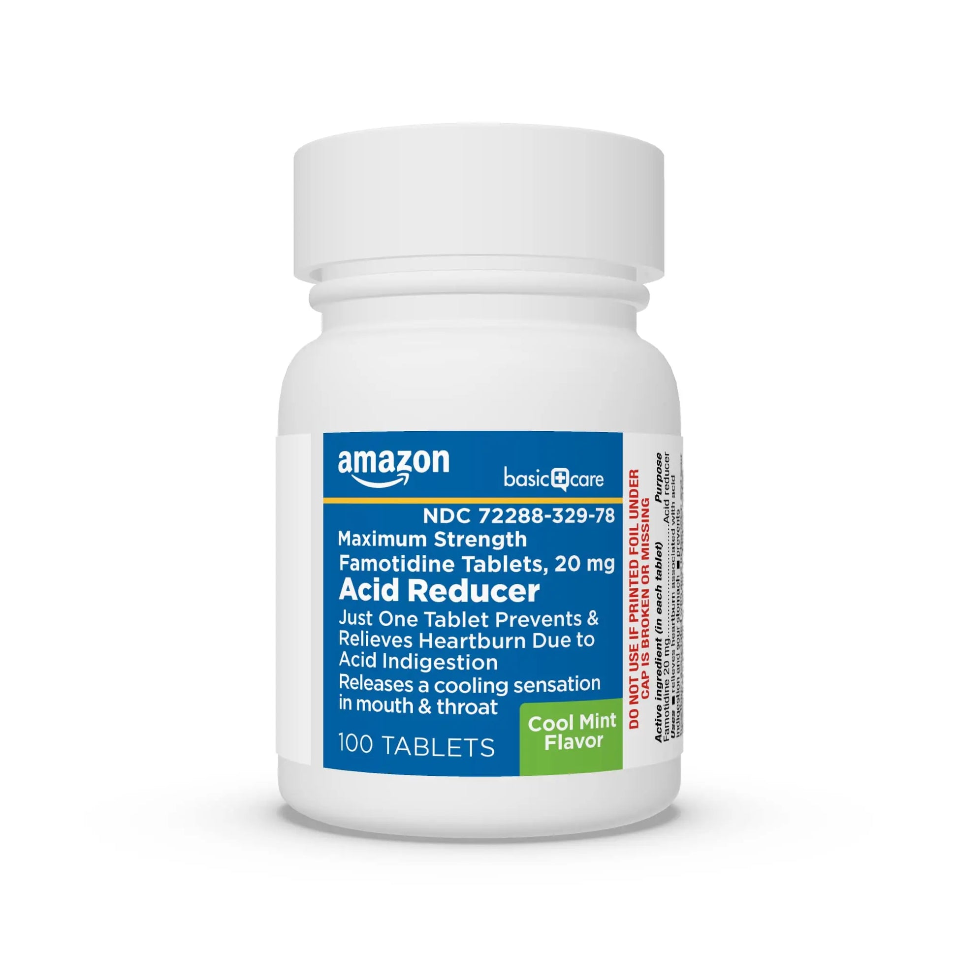 Amazon Basic Care Maximum Strength Famotidine 20mg Tablets, Acid Reducer, Prevents & Relieves Heartburn, Acid Indigestion, Cool Mint, 100 Count Amazon Basic Carenz supplements
