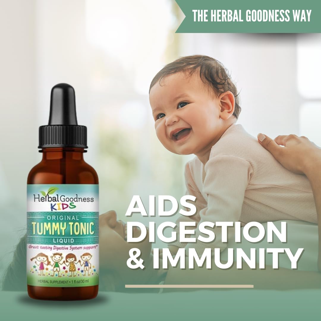 Kids Tummy Support Tonic Liquid Extract, Tasty Digestive System Support Supplement for Kids -1oz - Herbal Goodness Herbal GoodnessAu supplements