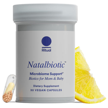Ritual Natalbiotic™ Microbiome Support†* Biotics for Mom & Baby. Formulated to Support Digestive Health, Vaginal Health, and Baby’s Immune Health.* Designed with OB/GYNs‡. Non-GMO, Vegan, 30 Days RitualUS supplements