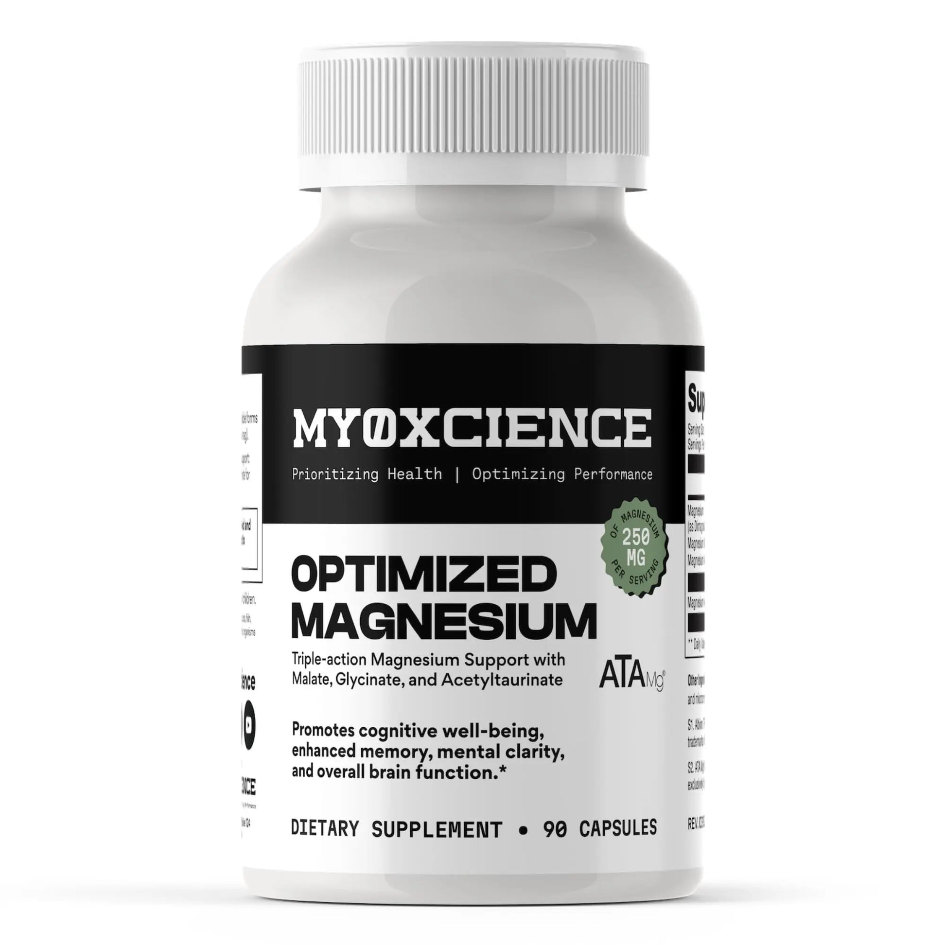 MYOXCIENCE Optimized Magnesium Glycinate + Magnesium Taurate (as ATAmag®) for High Brain Bioavailability to Support Stress Relief and Sleep | 30 Servings MYOXCIENCEAu supplements