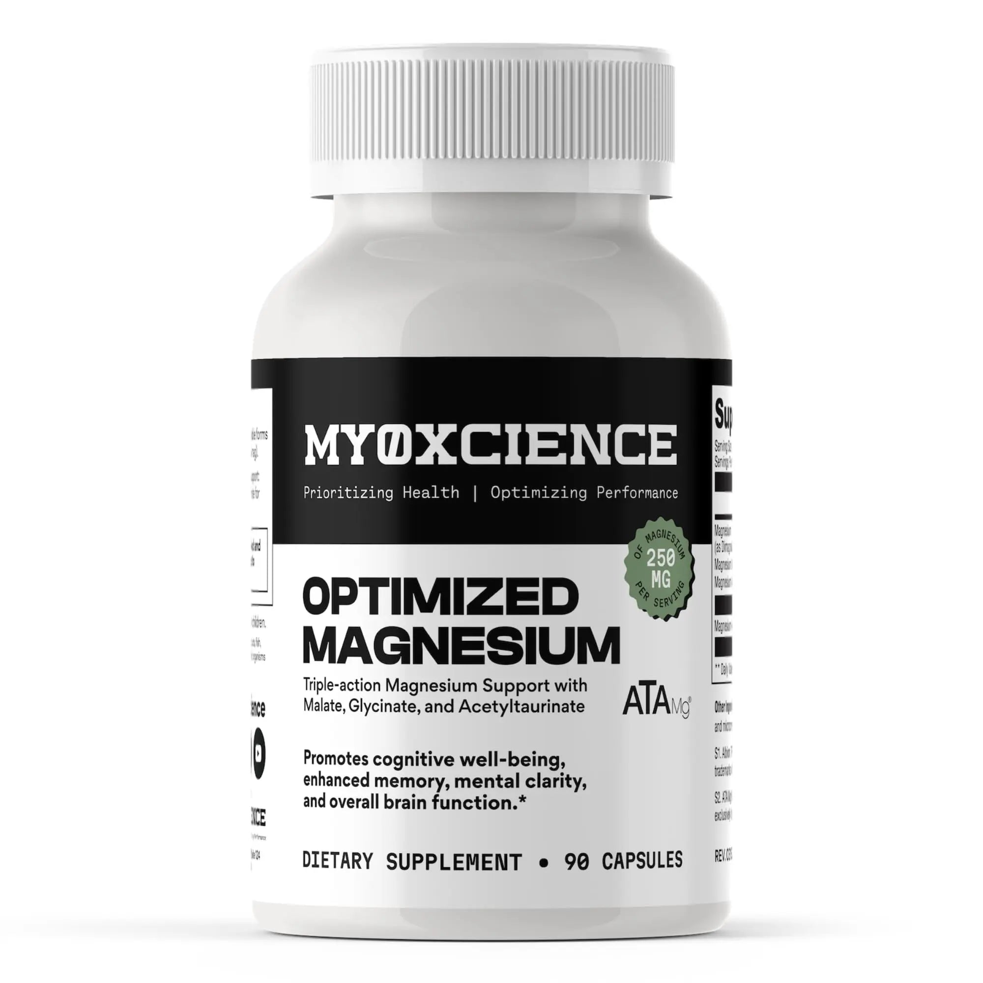 MYOXCIENCE Optimized Magnesium Glycinate + Magnesium Taurate (as ATAmag®) for High Brain Bioavailability to Support Stress Relief and Sleep | 30 Servings MYOXCIENCEAu supplements
