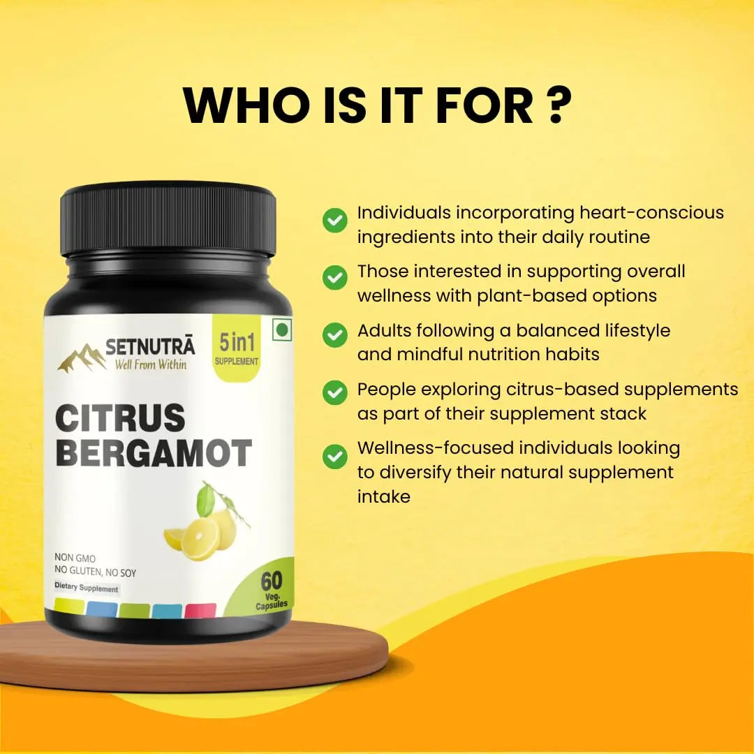 SETNUTRA Well From Within 5 in 1 Citrus Bergamot Supplement with Black Chokeberry Olive Leaf Niacin & Black Pepper | Heart Health Support Antioxidant Boost | Non GMO Gluten Free Capsules (60 Count) SETNUTRA Well From WithinAu supplements