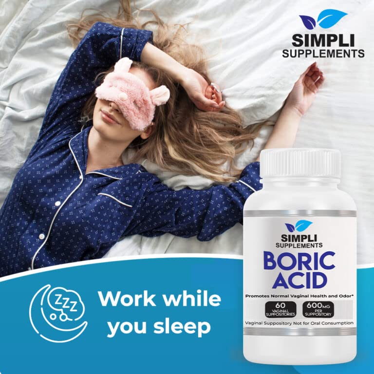 Simpli Supplements 60 Boric Acid Suppositories - Modern Support & Ancient Remedy - Scientifically Simpli SupplementsAu supplements