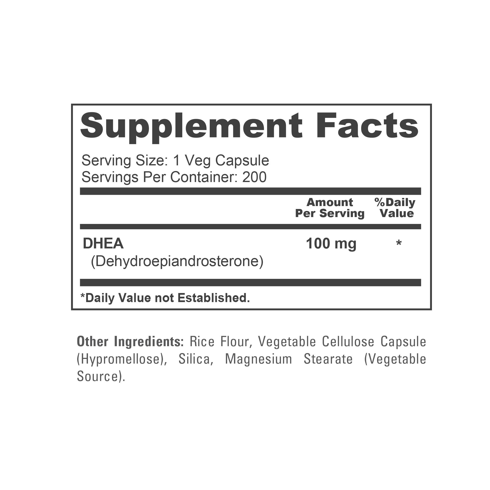 NusaPure DHEA 100mg 200 Veggie Capsules (Vegetarian, Non-GMO) NusaPureAu supplements