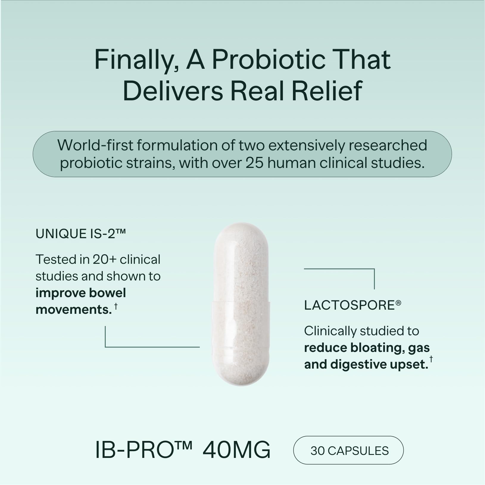 MIOME IB-PRO Bacillus Coagulans Probiotic - 2-1 Lactospore & Unique is-2 for Occasional Constipation, Bloating & Digestive Upset - 3rd Party Verified - 30 Capsules MIOMEAu supplements