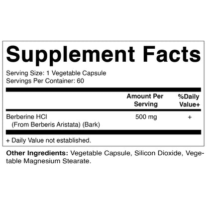 Vitamatic Berberine Supplement 500mg - 60 Vegetable Capsules - Made in The USA VitamaticUS supplements