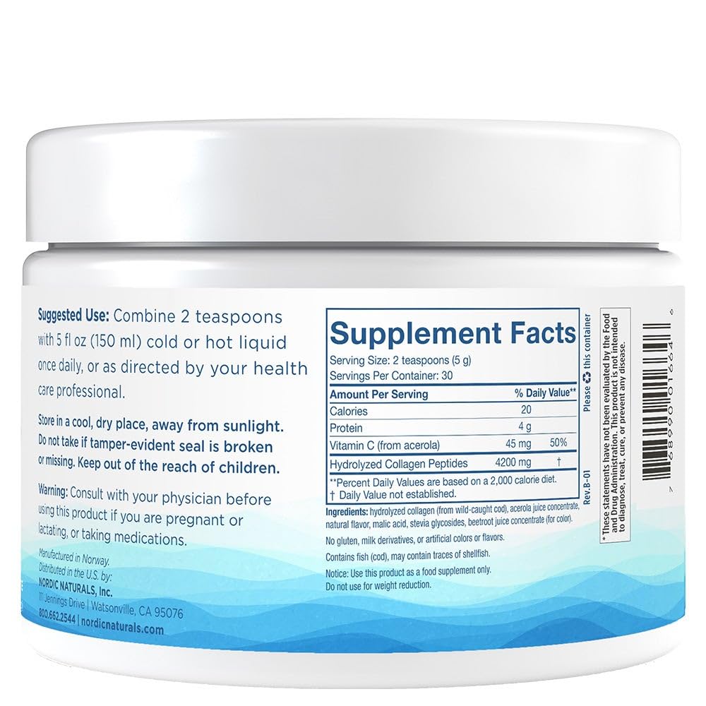 Nordic Naturals Nordic Beauty Marine Collagen Powder, Strawberry - 5.29 Ounces - Collagen Powder Supplement for Healthy Skin, Joints, and Bones, Vitamin C for Antioxidant Support - 30 Servings Nordic NaturalsAu supplements