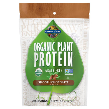 Garden of Life Organic Plant Protein Smooth Chocolate Powder, 10 Servings - Vegan, Grain Garden of LifeUS supplements