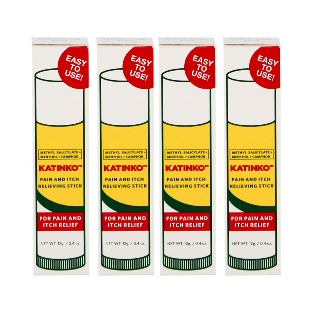 Katinko Pain and Itch Relieving Stick 12g - Effective for Muscle Strain, Neck Stiffness, Rheumatism, and Bruises (4) KatinkoAu supplements