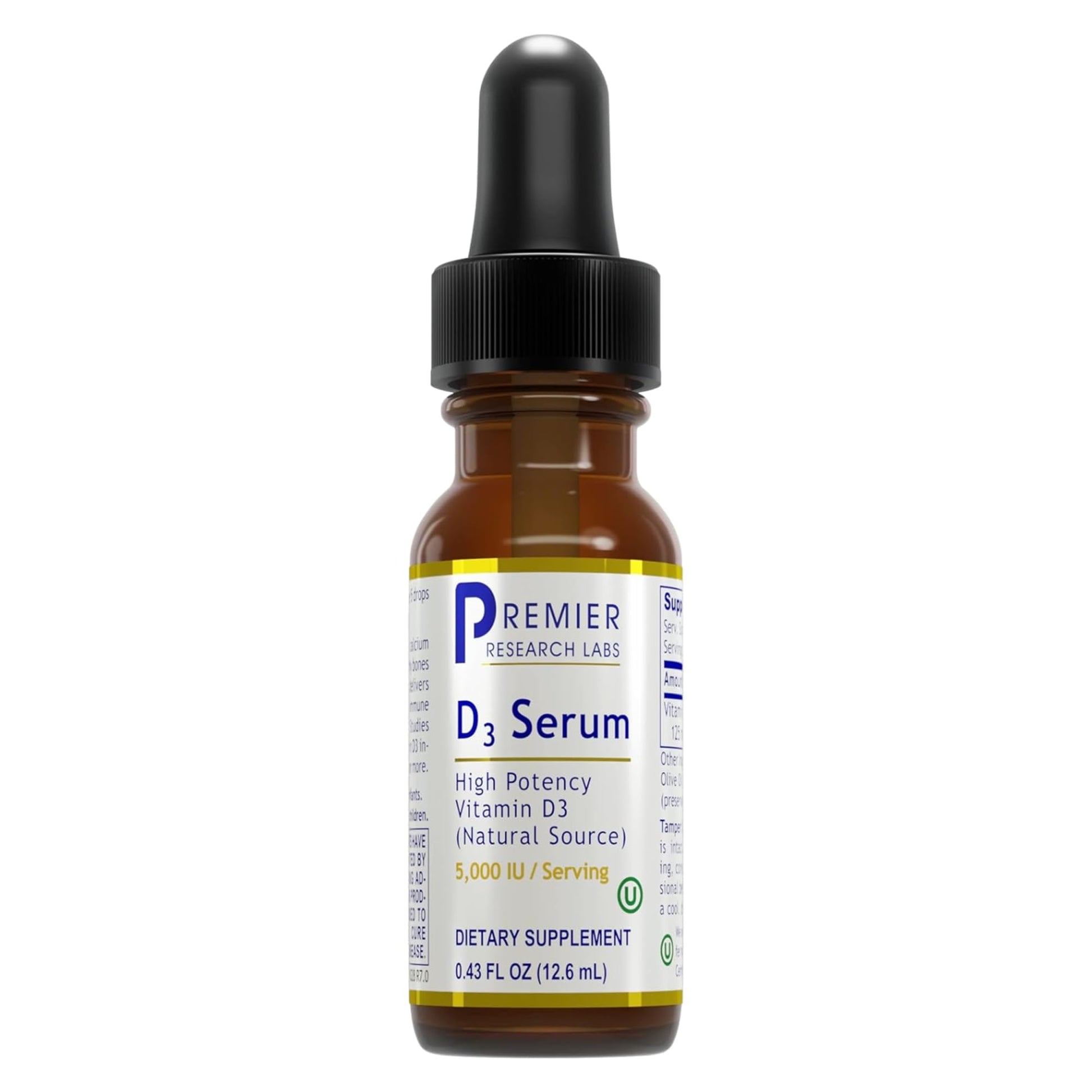 Premier Research Labs Vitamin D3 Serum - Liquid Vitamin D Oil Drops for Adults, Liquid Vitamin D3 5000 IU, Sublingual Vit D3 Liquid - 0.43 fl oz Premier Research LabsAu supplements