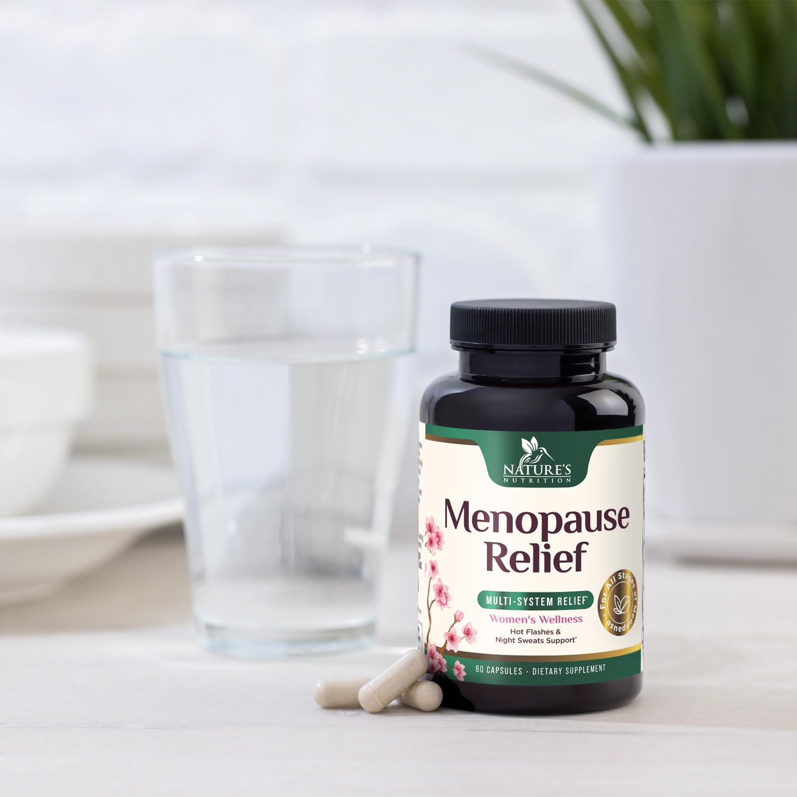 Menopause Supplement for Women - Natural Menopause Relief Support for Mild Hot Flashes & Night Sweats - Best Probiotics for Women, Dong Quai, Black Cohosh, Ashwagandha - Bottled in USA - 60 Capsules Nature's NutritionAu supplements