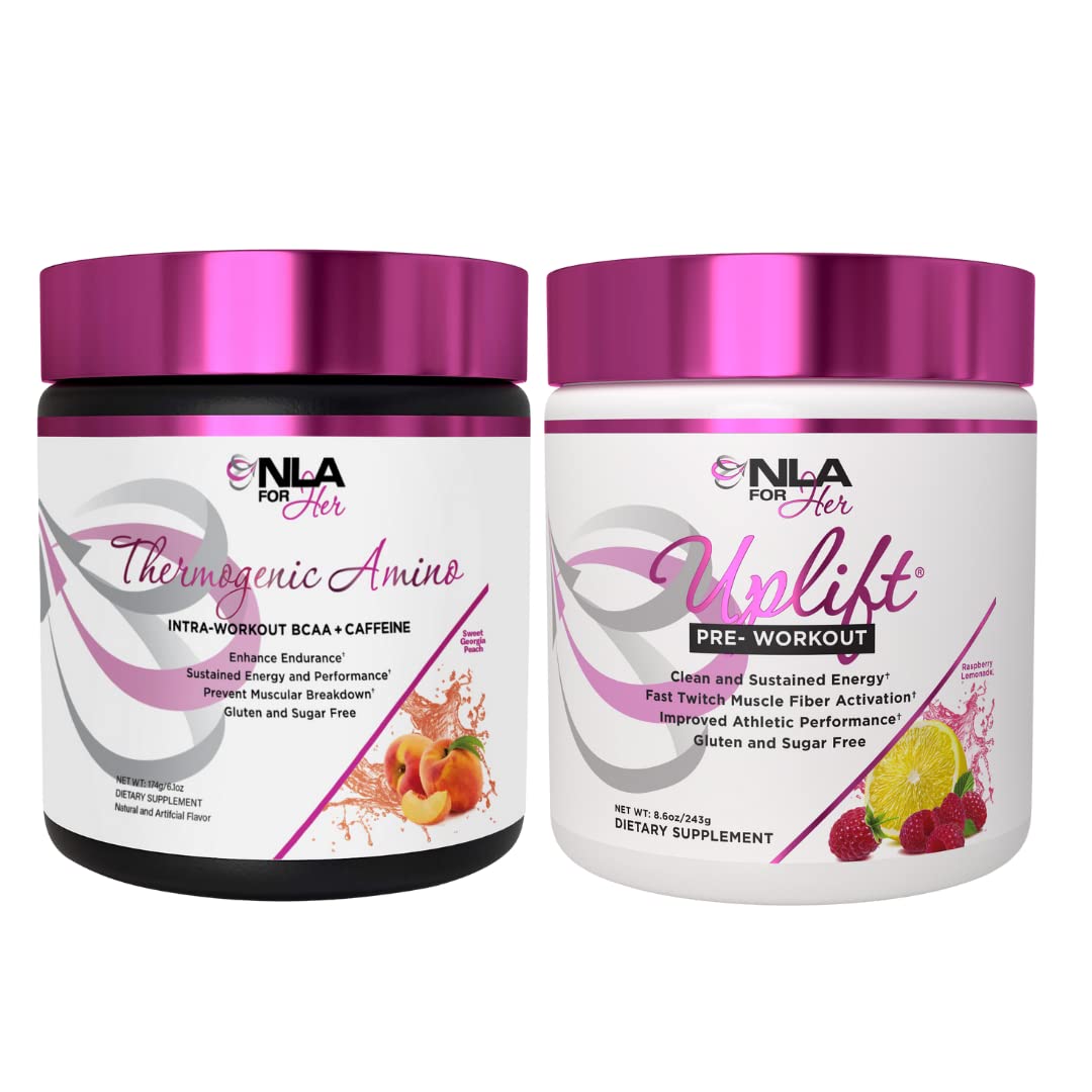 NLA for Her Pre/Intra Workout Stack (Includes Her Thermogenic Amino Georgia Peach NLA for HerUS supplements