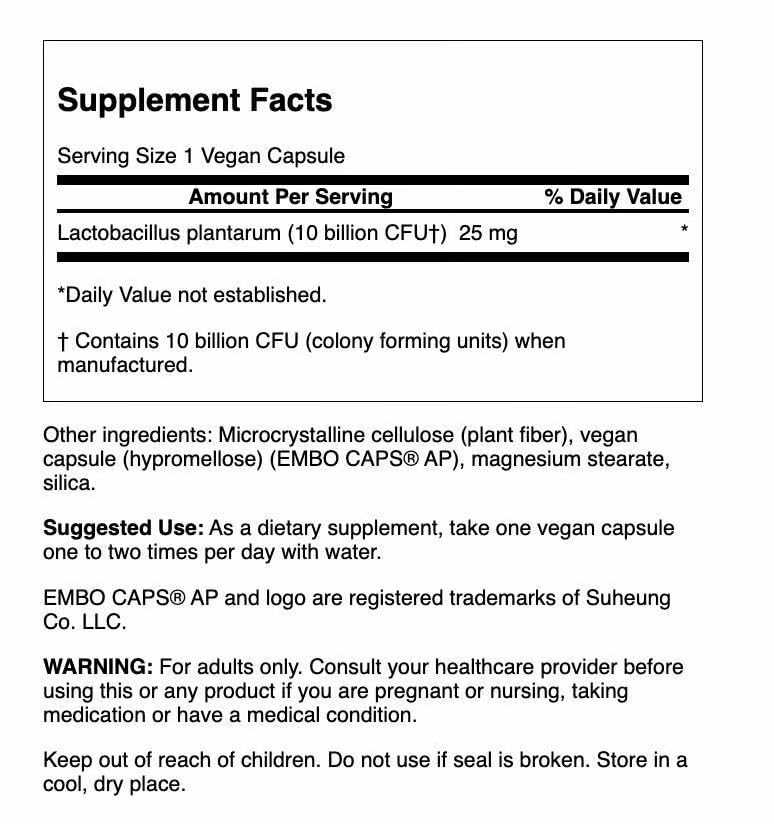 Swanson L. Plantarum - 10 Billion CFUs - Probiotic Supplement for Occasional Gas & Bloating - Supports Lower GI Tract Health* - No Refrigeration Needed - Non-GMO - 30 Vegan Capsules (3 Pack) SwansonAu supplements