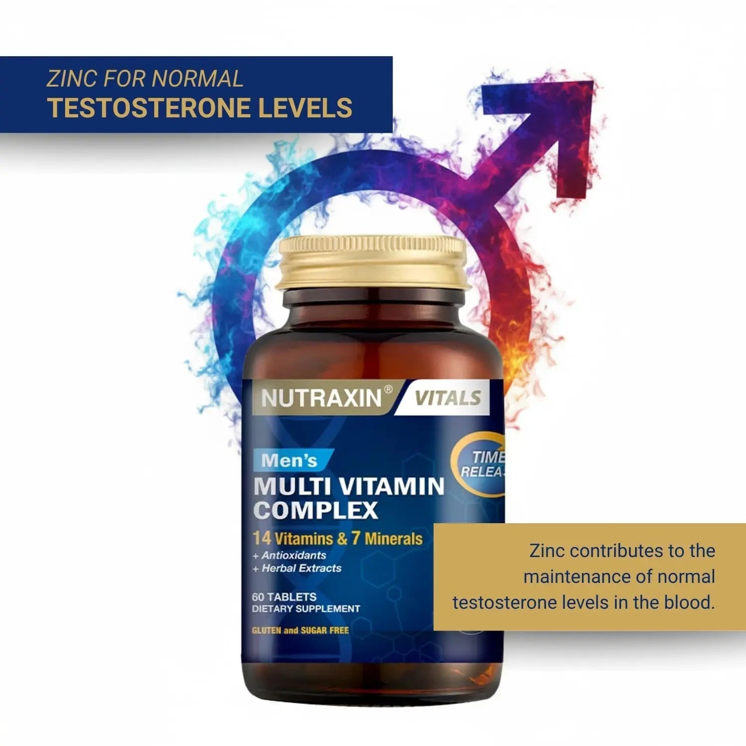 Nutraxin Men's Multivitamin & Mineral Complex, 60 Tablets NutraxinAu supplements