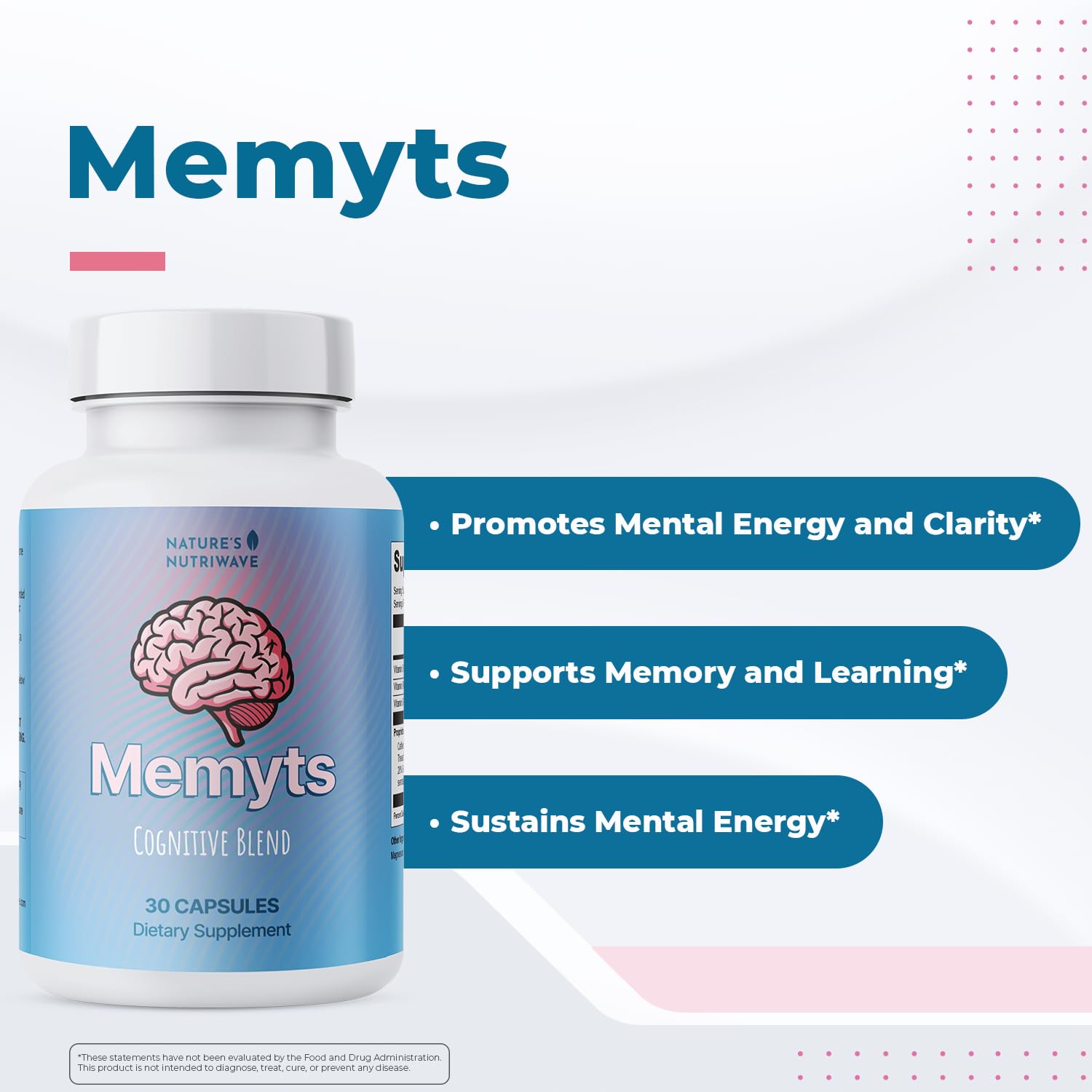 Nature’s NutriWave Memyts – Natural Daily Supplement with B Vitamins and Herbal Extracts | Non-GMO | Made in USA | 100% Natural, 30 Capsules, 2-Month Supply Nature’s NutriWaveAu supplements