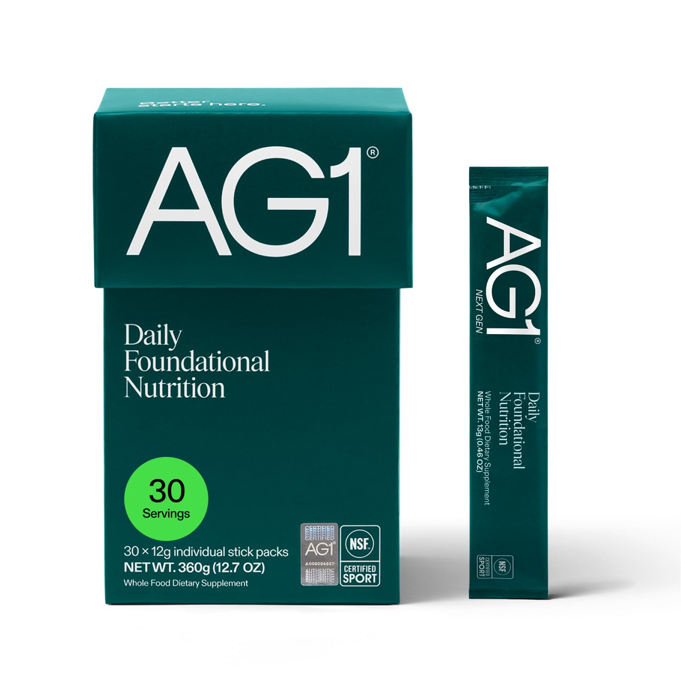 AG1 Multivitamin for Men & Women, Greens Powder Supplement, Probiotic, Gluten Free, Vegan, Keto | 75 Vitamins | Improve Gut Health | (Athletic Greens) Travel Packs 30ct, No Shaker, Classic Formula AG1Au supplements