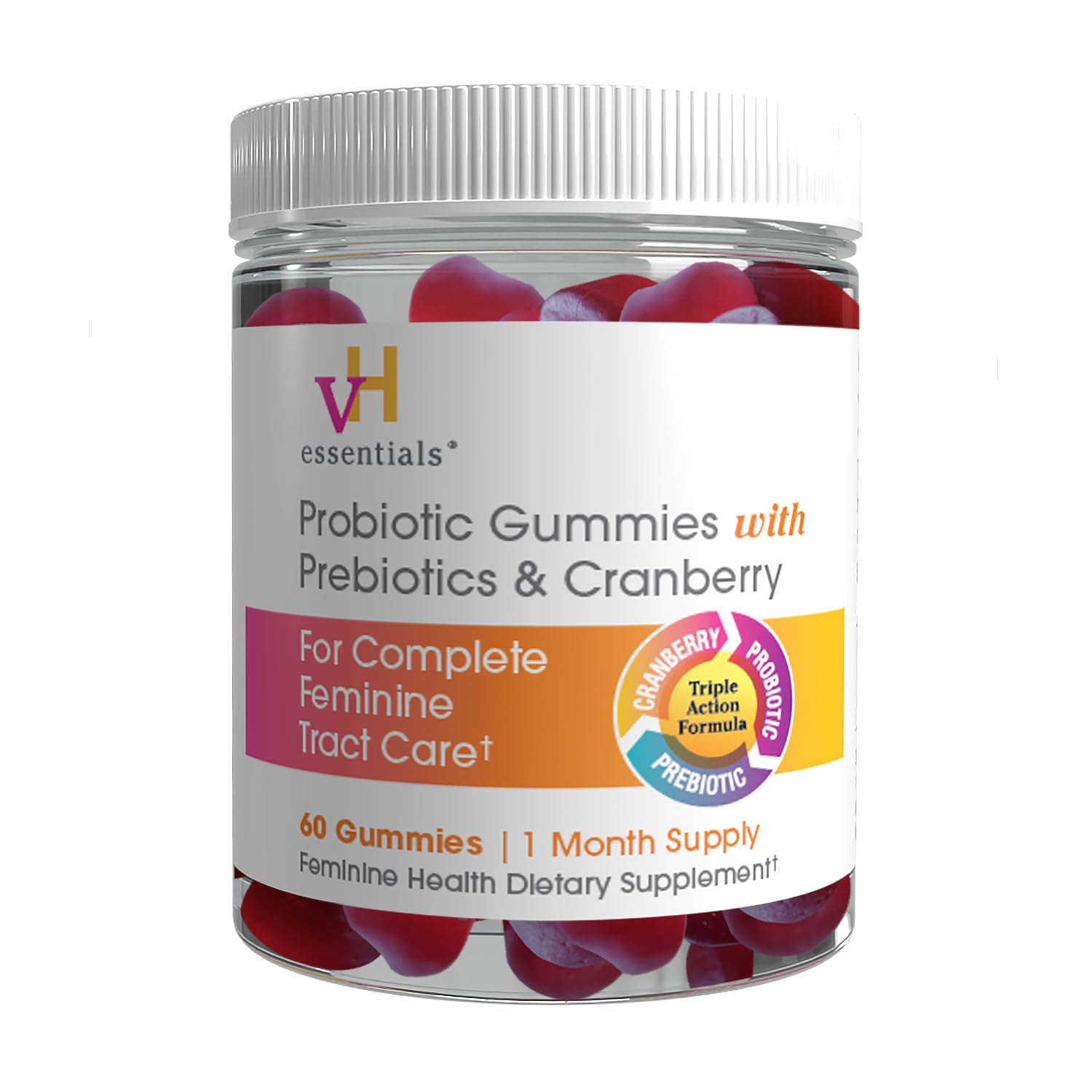 vH essentials Probiotic Gummies with Prebiotics & Cranberry, Concentrated Extract vH essentialsAu supplements