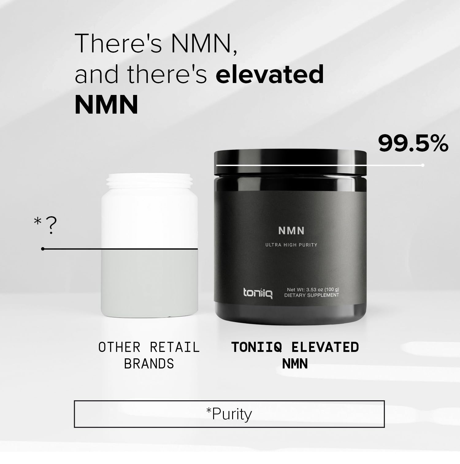 Toniiq Ultra High Purity NMN Powder - 100 Grams - 99.5% Highly Purified and Highly Bioavailable - Fully Stabilized Formula - Supports NAD+ Levels - Nicotinamide Mononucleotide Powder Supplement ToniiqAu supplements