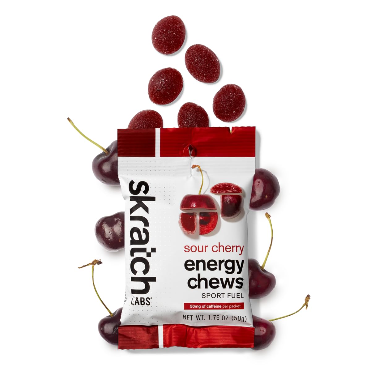 Skratch Labs Sport Energy Chews, Sour Cherry with Caffeine (10 Pack) Skratch LabsAu supplements