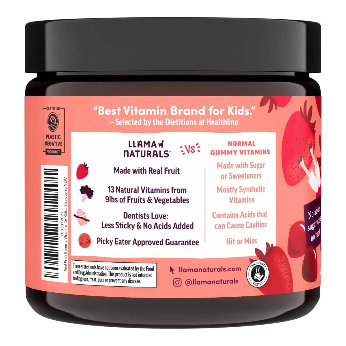 Llama Naturals Kids Multivitamin Gummies | Real Fruit, No Added Sugar Cane | Organic Vegan Toddler Whole Food Vitamins | Llama NaturalsAu supplements