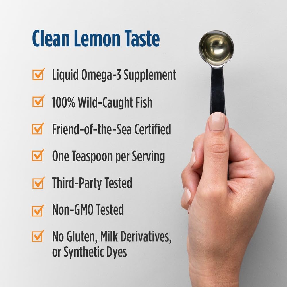 Nordic Naturals Omega-3D, Lemon Flavor - 8 oz - 1560 mg Omega-3 + 1000 IU Vitamin D3 - Fish Oil - EPA & DHA - Immune Support, Brain & Heart Health, Healthy Bones - Non-GMO - 48 Servings Nordic NaturalsAu supplements