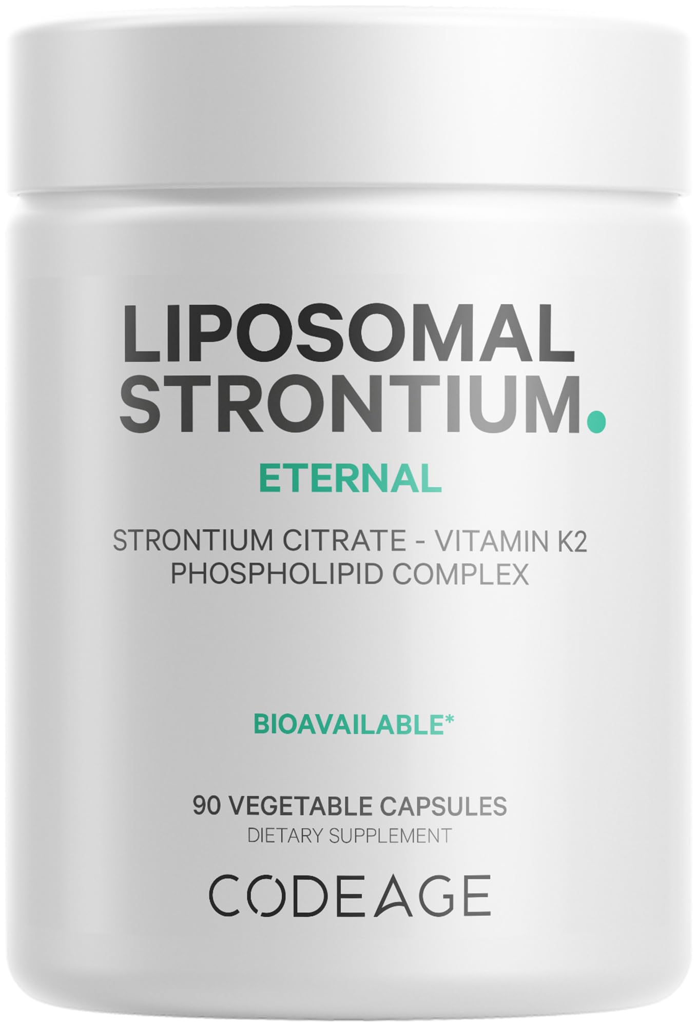 Codeage Liposomal Strontium Supplement - Strontium Citrate, Vitamin K2 MK-7, Liposomal Delivery, Non-GMO, Gluten-Free - 90 Capsules CodeageAu supplements