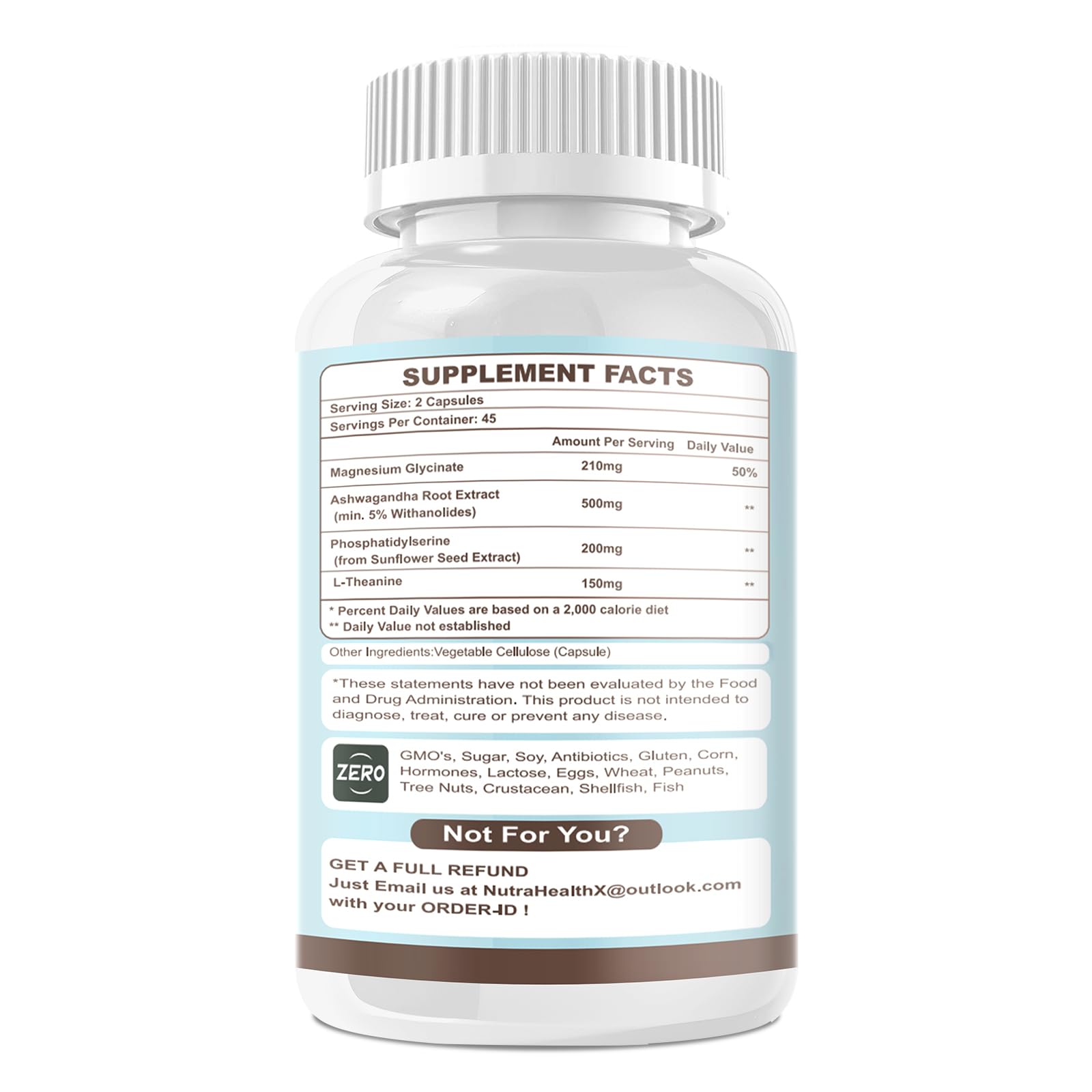 VitaHarbor Cortisol Supplement for Women and Men, 4-in-1 Cortisol Reducer with Magnesium Glycinate, Ashwagandha, Phosphatidylserine, L-Theanine, for Relaxation & Calm Support, 90 Veg Caps VitaHarborAu supplements
