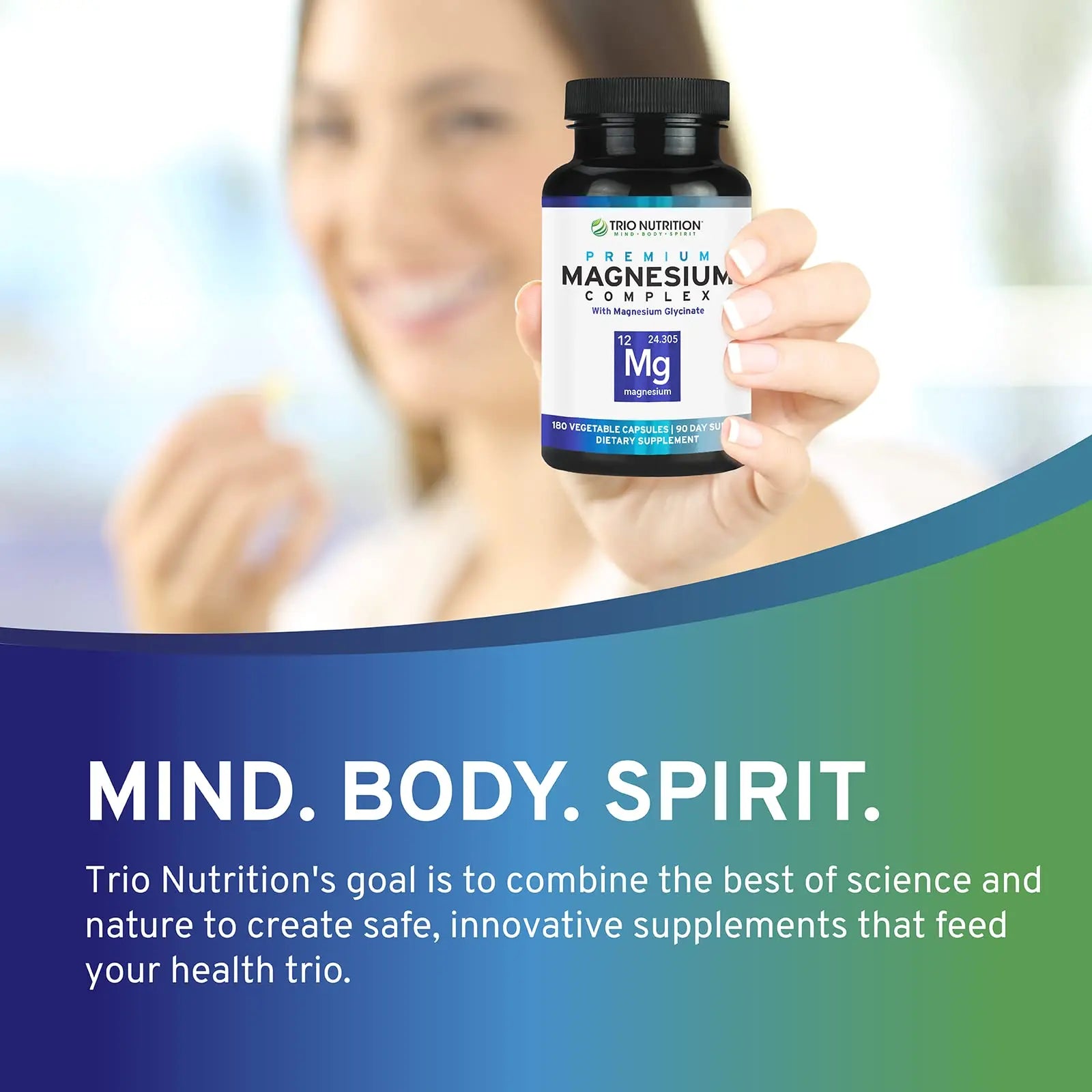 Trio Nutrition Magnesium Complex 90 Day Supply 420 mg | Natural Calm, Relax, Stress Relief, and Muscle Recovery |Magnesium Glycinate Supplement with Vitamin B6 for Rapid Absorption* TRIO NUTRITIONnz supplements