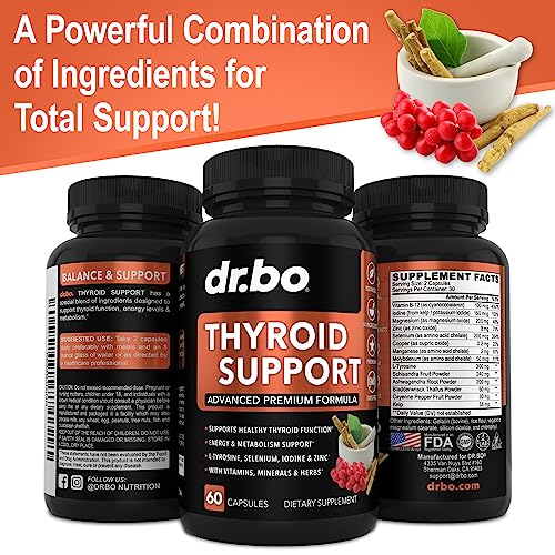 Thyroid Support for Women & Men Supplement - Natural Metabolism, Mood & Energy Enhancer DR. BOUS supplements